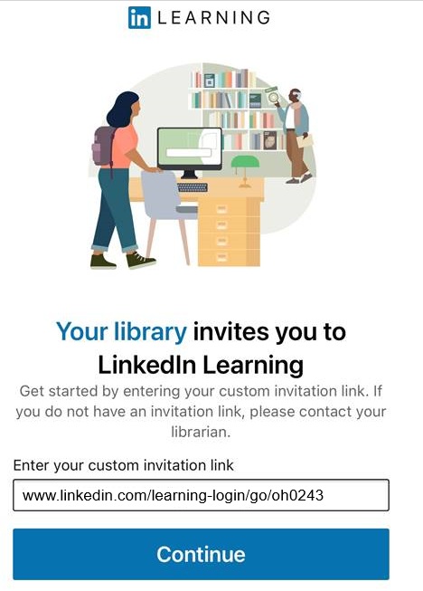 image of LinkedIn Learning mobile app landing page