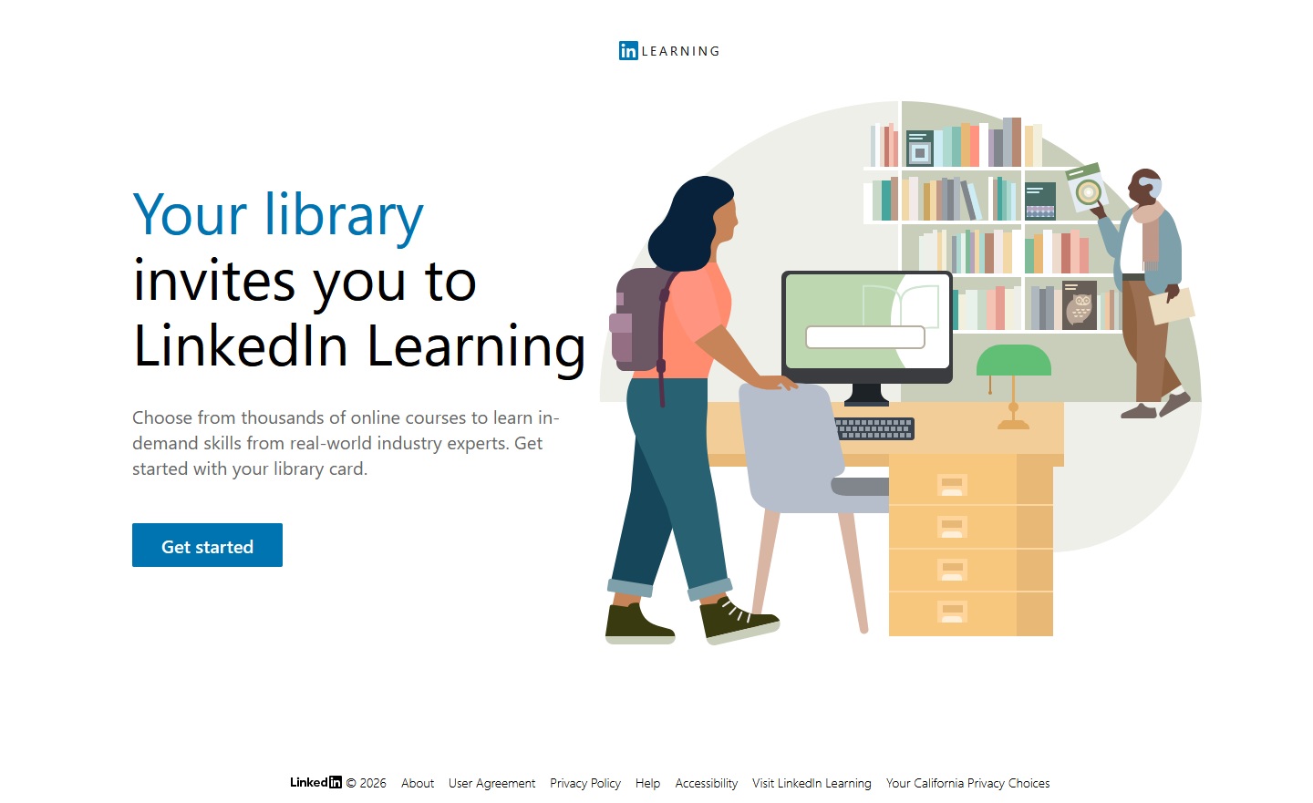 image of LinkedIn Learning "Get Started" page