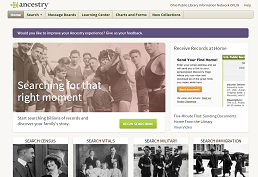 Screenshot of Ancestry.com for libraries