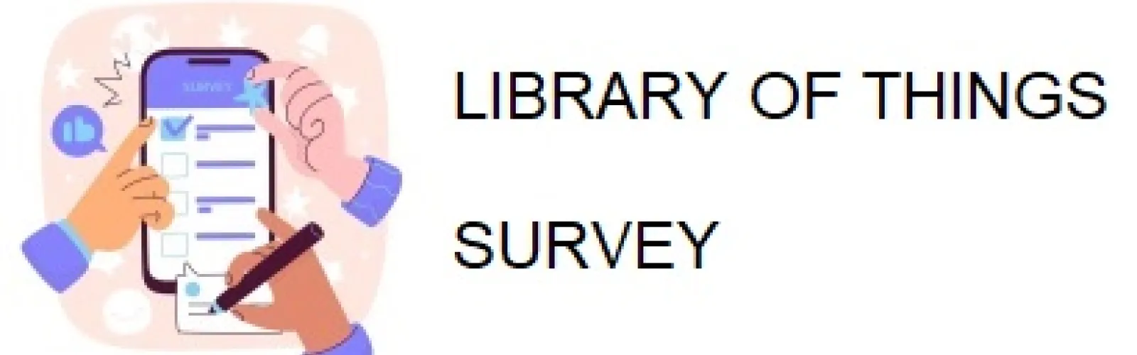hands filling out a survey on a cellphone like device